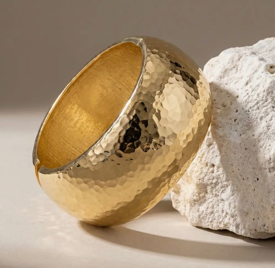 Hammered Statement Bangle Gold