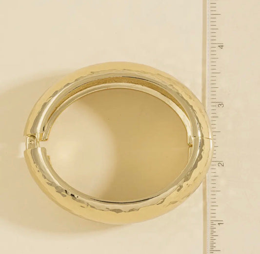 Hammered Statement Bangle Gold