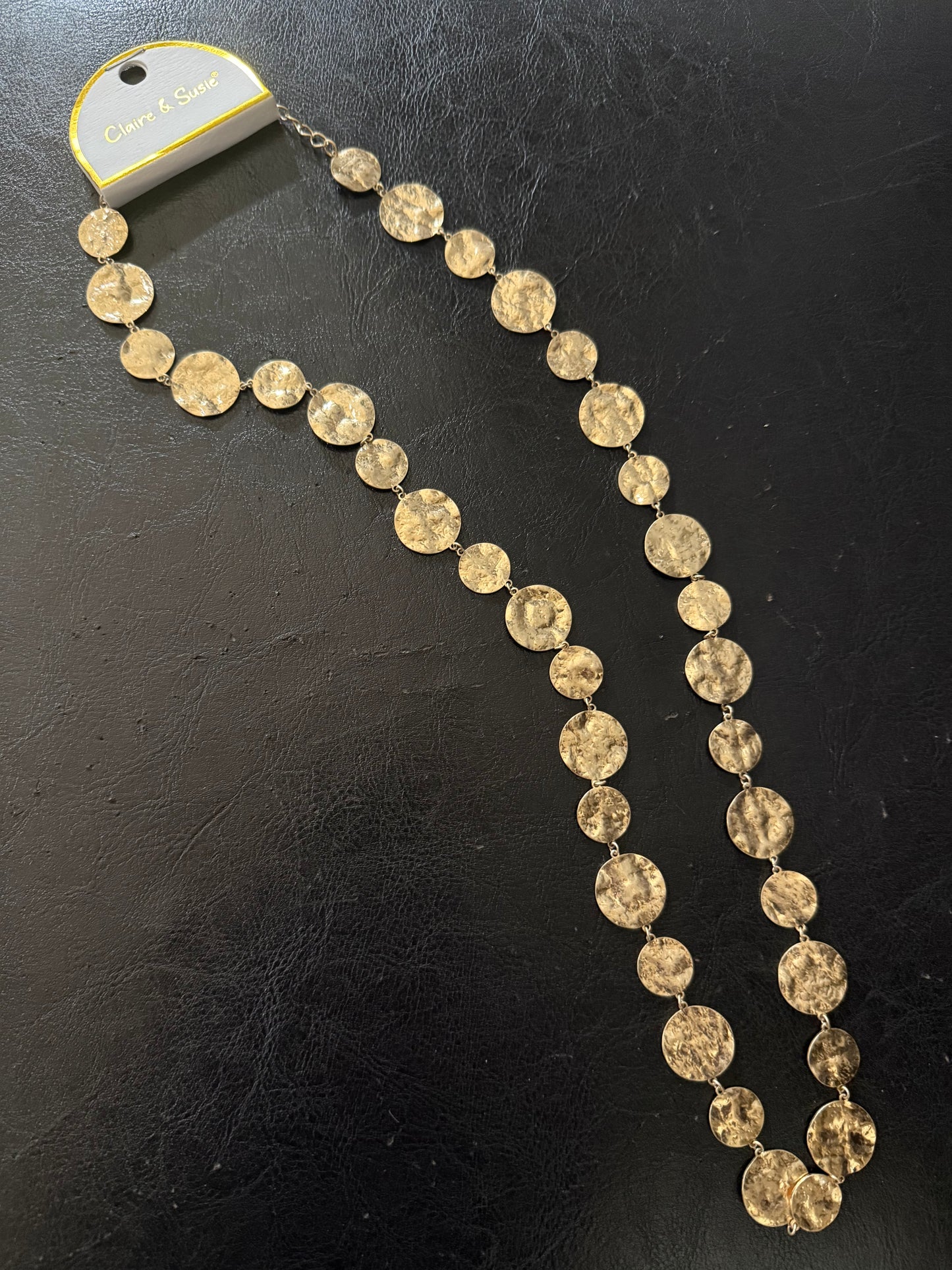Hammered Gold Disc Chain