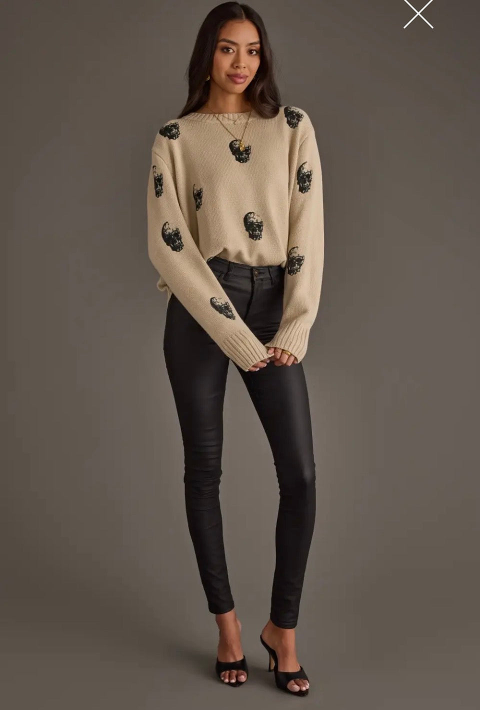 Tan Skull Sweater