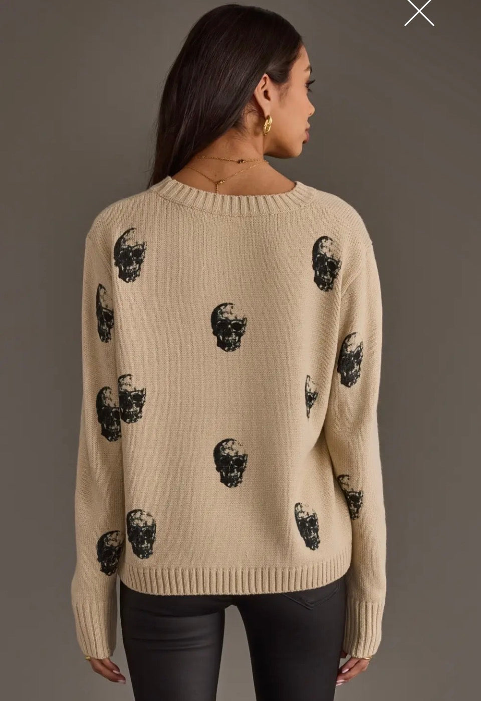 Tan Skull Sweater