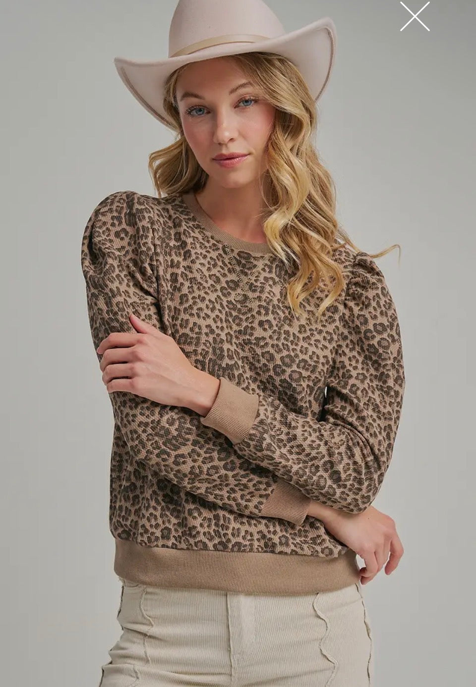 Leopard Puff Sleeve