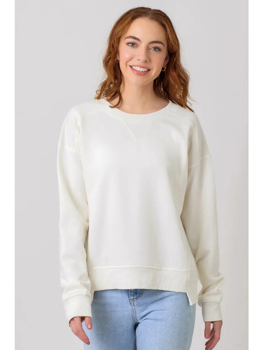 Off White Washed Terry Top