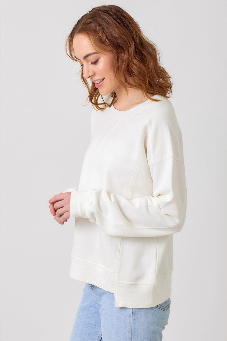 Off White Washed Terry Top