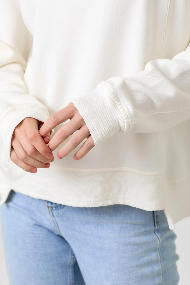 Off White Washed Terry Top