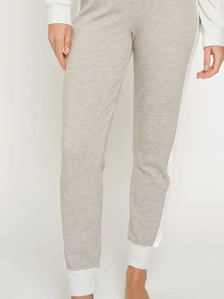 Mocha Color Block Brushed Sweatpants