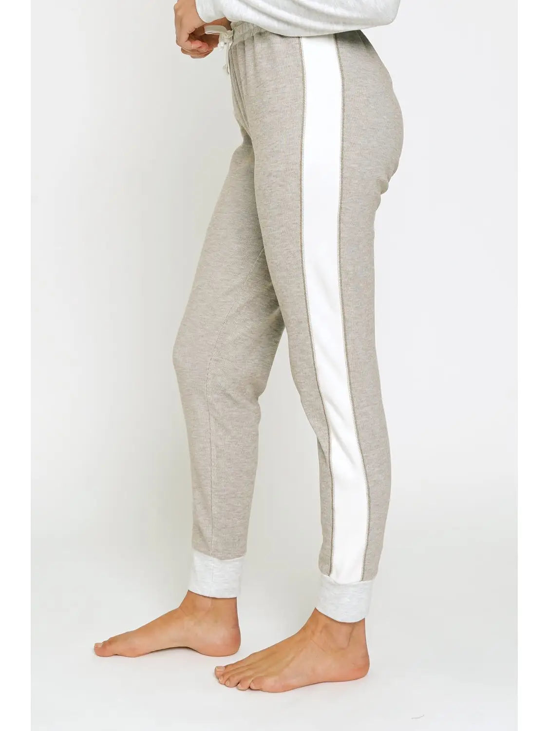 Mocha Color Block Brushed Sweatpants