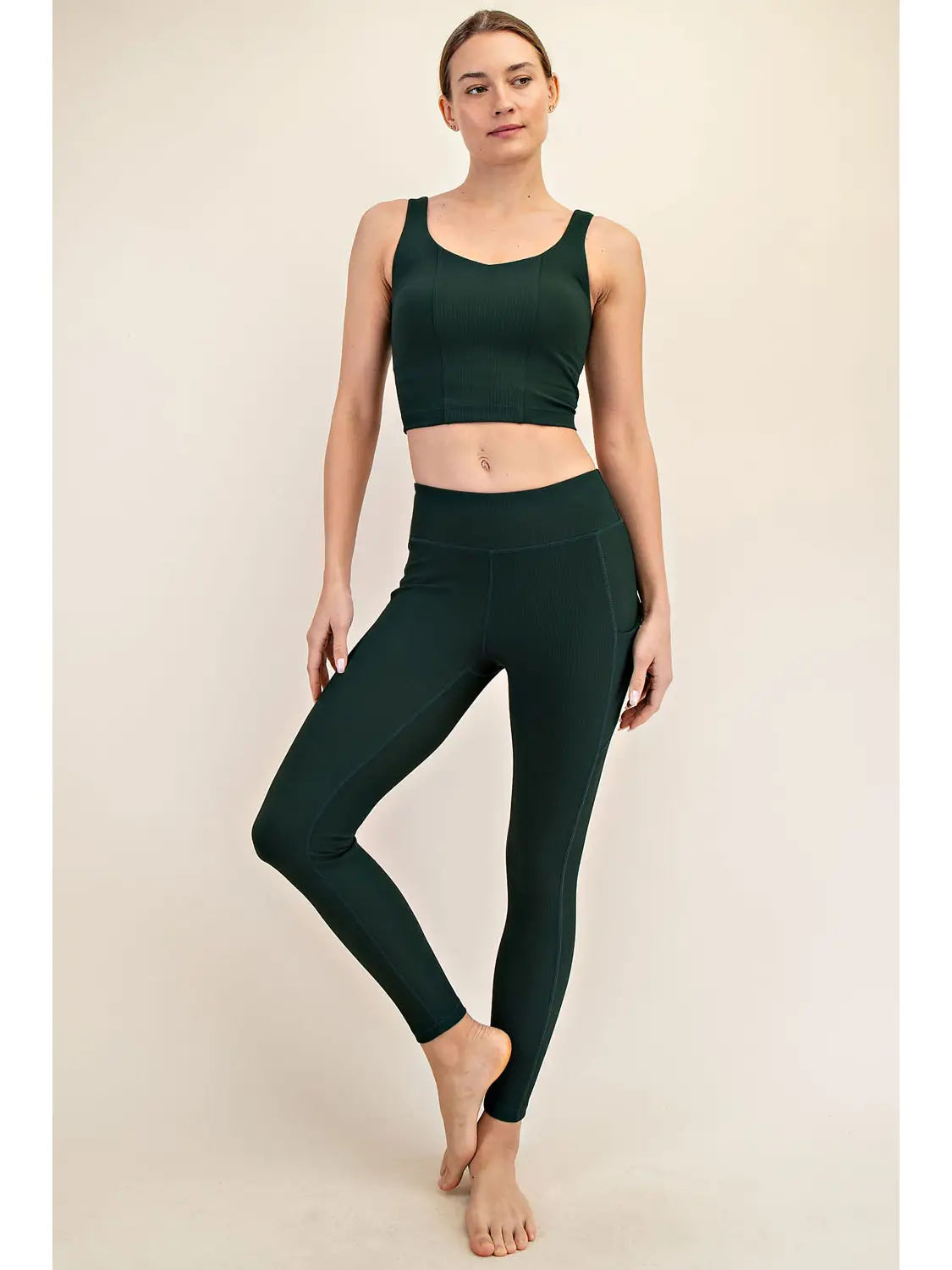 Regency Green Ribbed Leggings