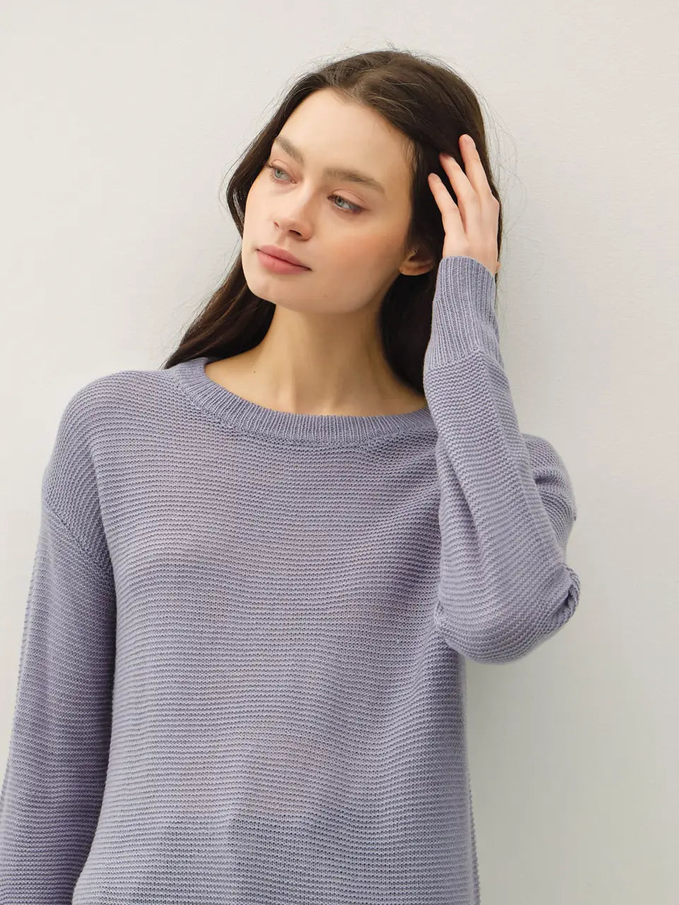 Dusty  Slate Boyfriend Sweater