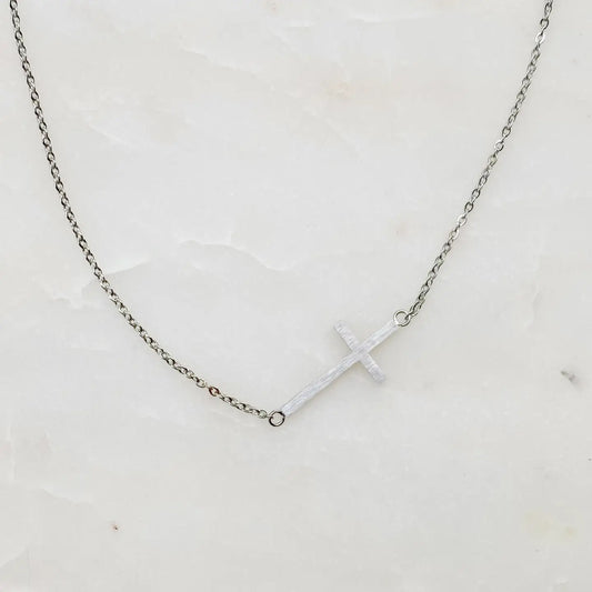 Kayla Silver Cross Necklace