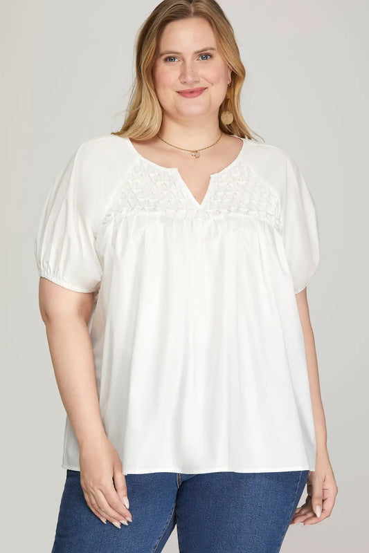 Curvy Off White Poplin