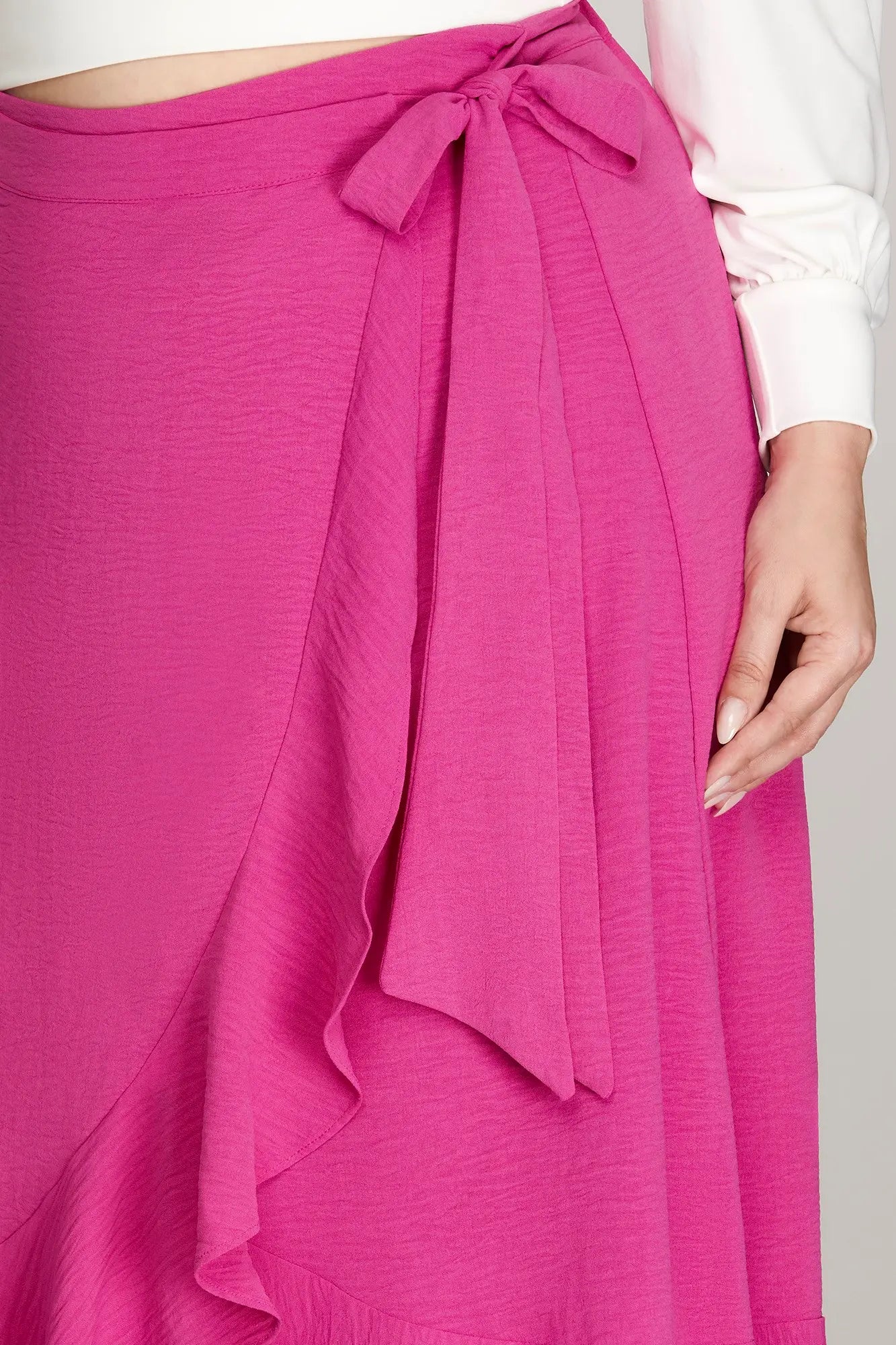 Curvy Hot Pink Wrap Skirt