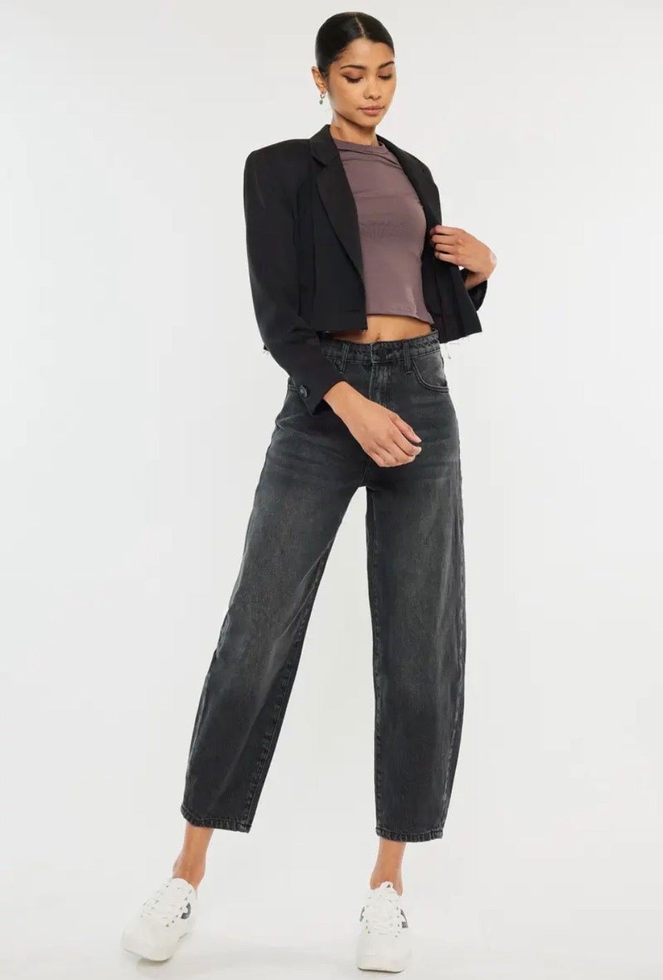 KC Dark Grey High Rise Balloon Jean