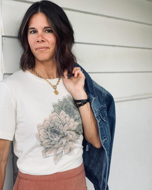 Grunge Fall Floral Graphic Tshirt