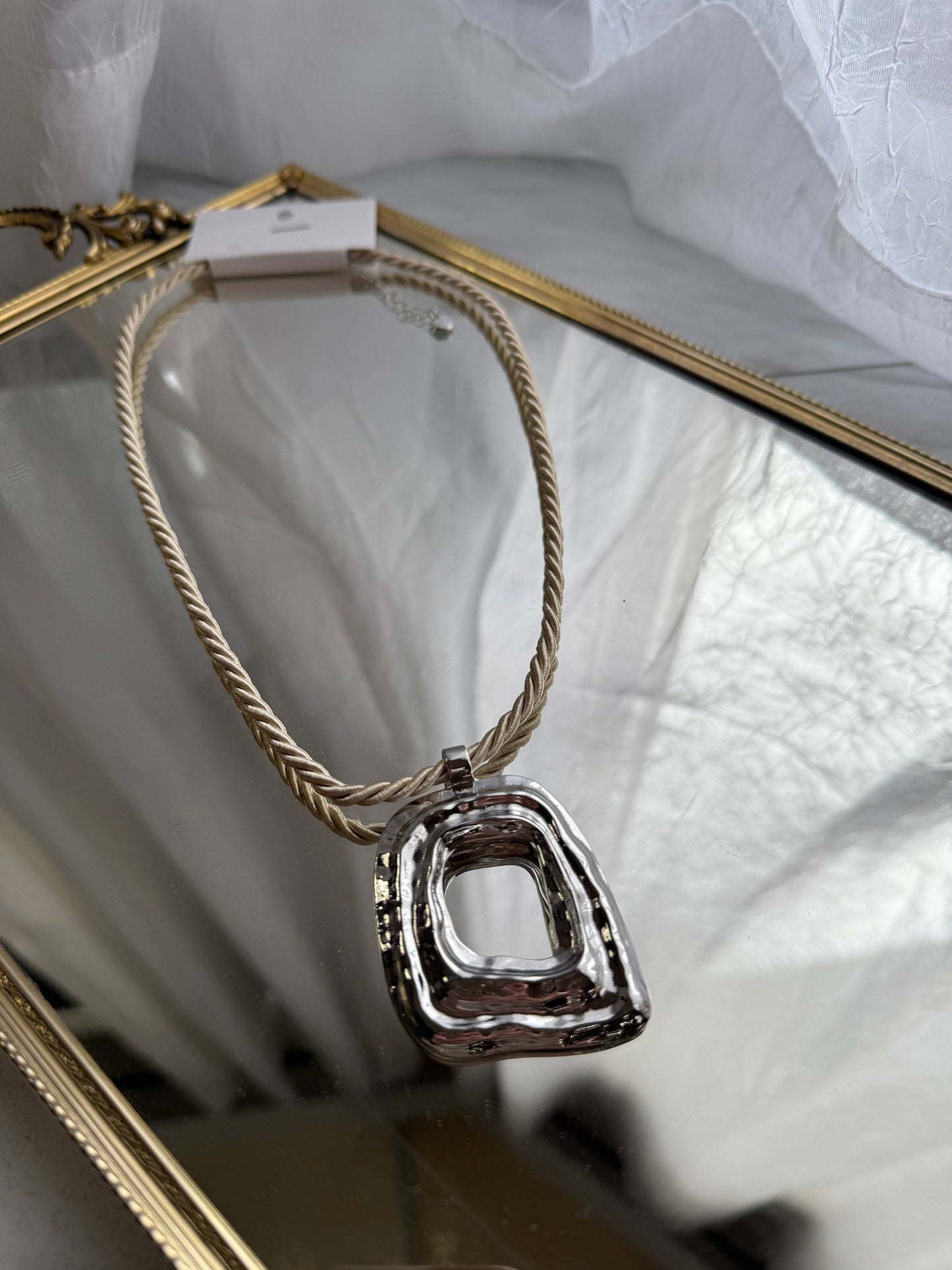 Suzi Abstract Square Rope Necklace