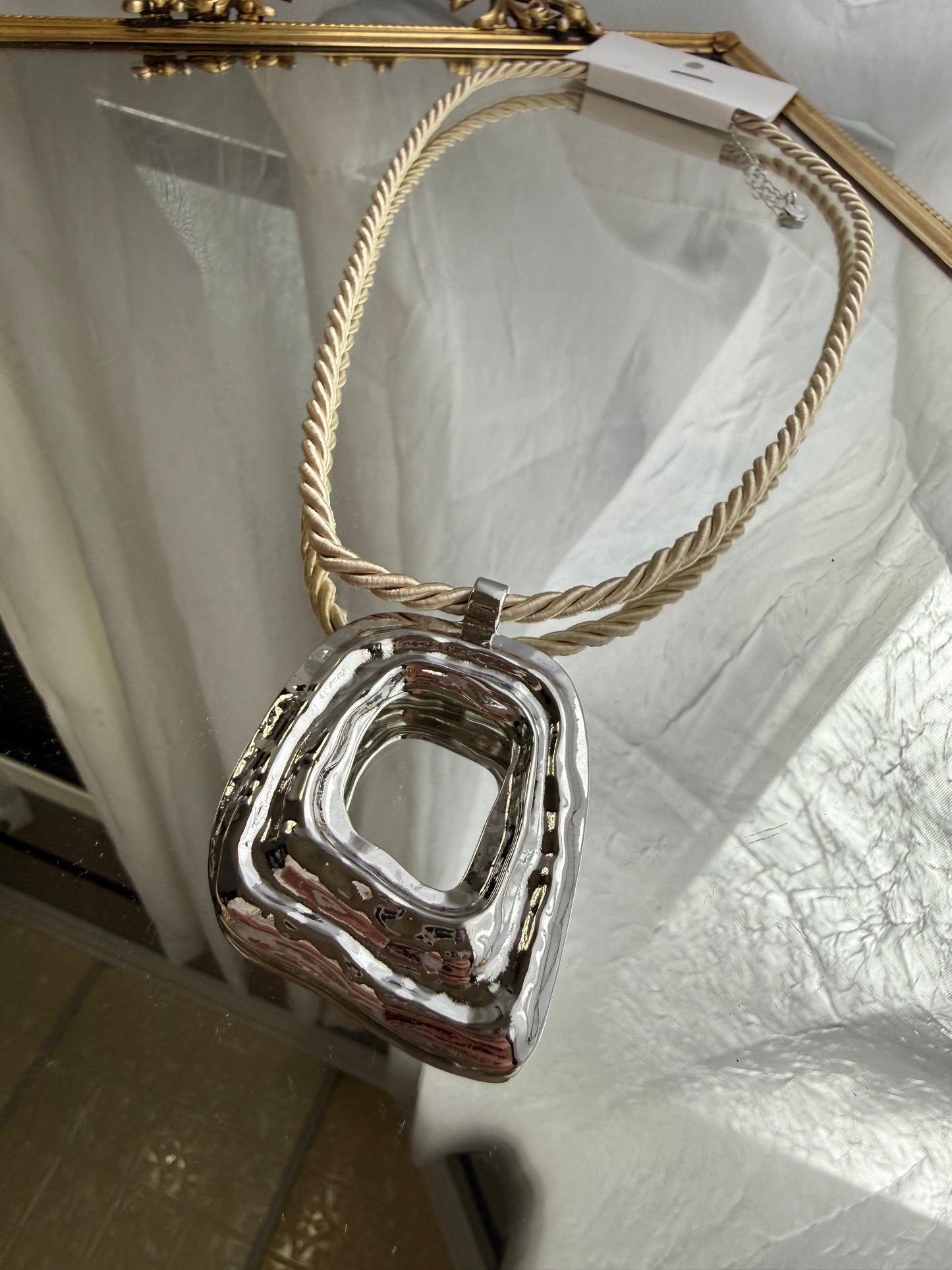 Suzi Abstract Square Rope Necklace