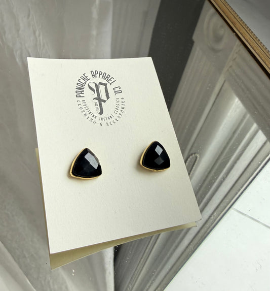 Gem Triangle Stud Earrings