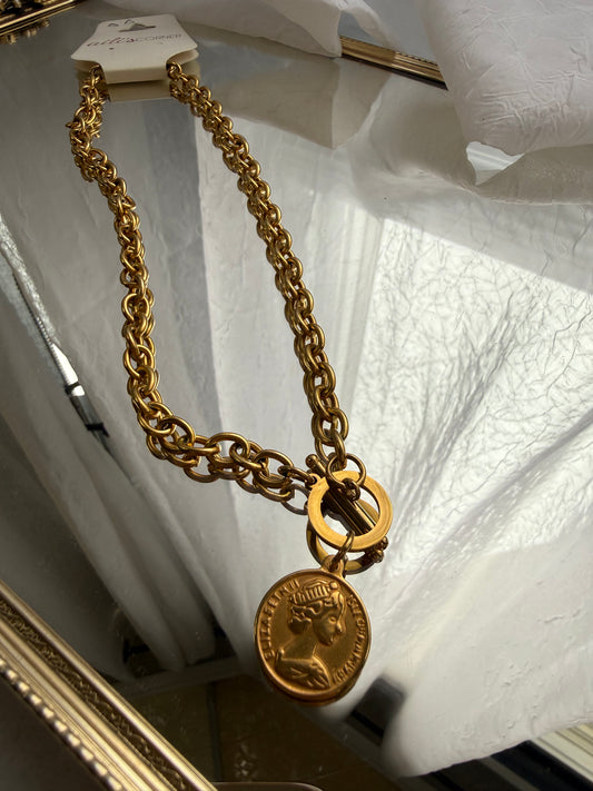 Gold Coin Chain Necklace