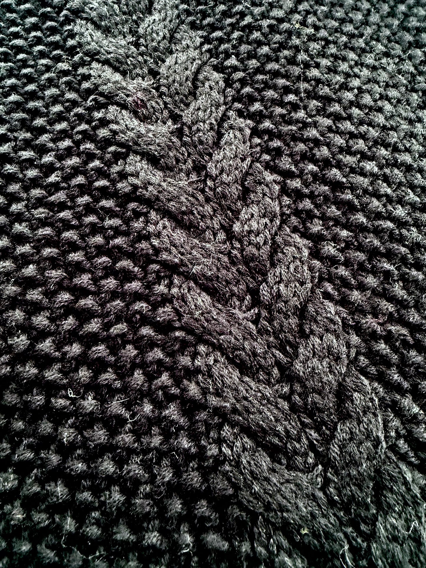 Black Cable Knit Scarf
