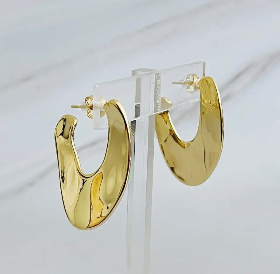 Polished Art Hoops