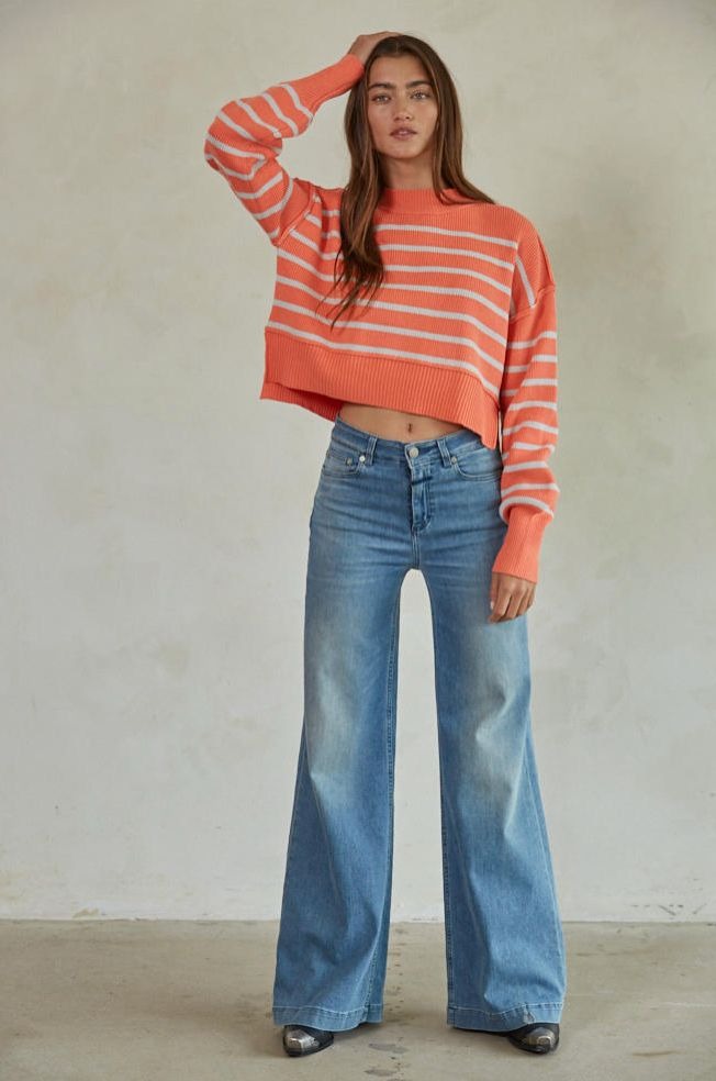 Salmon Striped Sweater