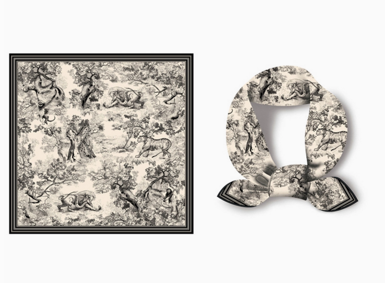 Toile Black Square Scarf