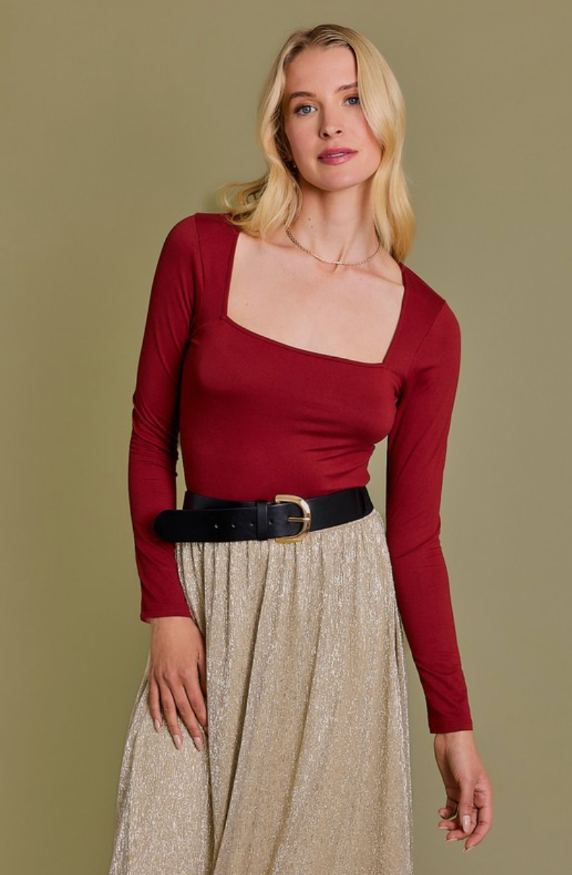 Brick Square Neck Bodysuit