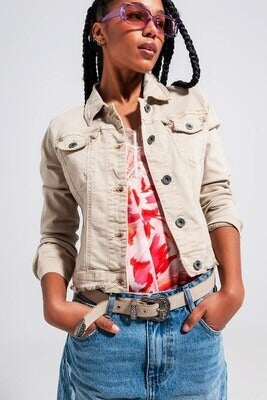 Regina Beige Denim Jacket