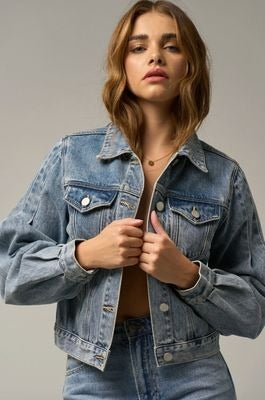 Puff Sleeve Denim Jacket