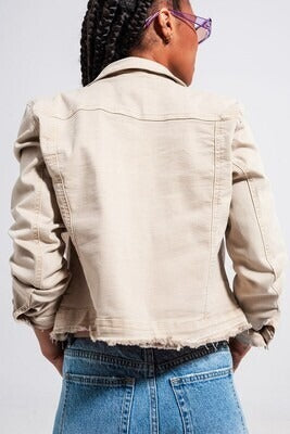 Regina Beige Denim Jacket