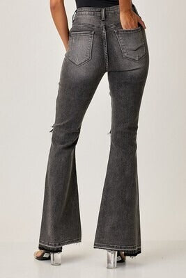 Risen Black Highrise Flare Jeans