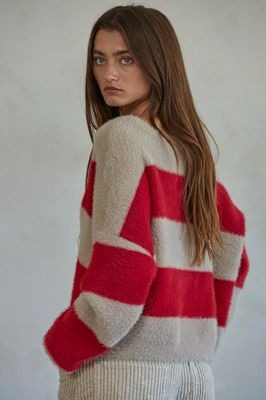 Red Taupe Wide Stripe