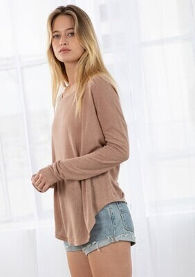 Clay Linen Long Sleeve Slub