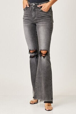 Risen Black Highrise Flare Jeans