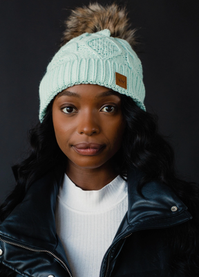 Pom Cable Knit Hat
