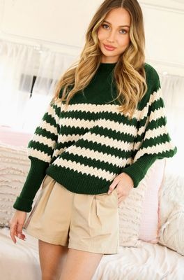 Hunter Mock Neck Stripe Sweater