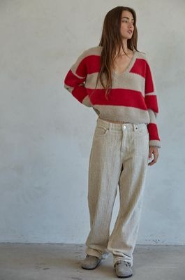 Red Taupe Wide Stripe