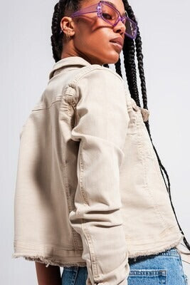 Regina Beige Denim Jacket