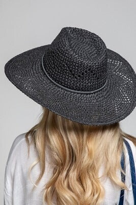 Black Wide Brim Panama Hat