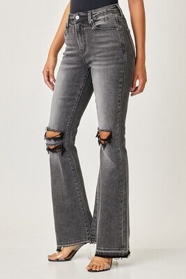 Risen Black Highrise Flare Jeans