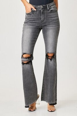 Risen Black Highrise Flare Jeans
