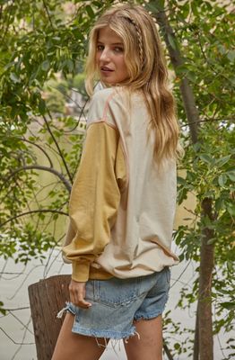 Cream & Mustard Jersey Crew