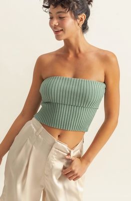 Sage Ribbed Tube Top