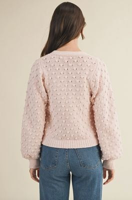 Pale Rose Popcorn Cardigan