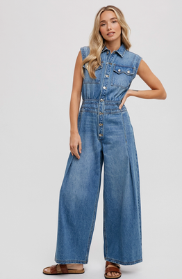 Denim Sleeveless Jumpsuit