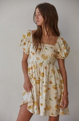 Cream Floral Mini Dress