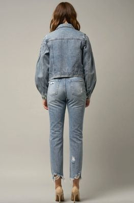 Puff Sleeve Denim Jacket