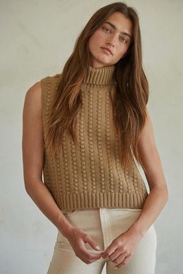 Camel Turtleneck Vest