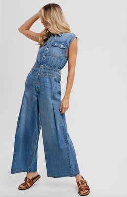 Denim Sleeveless Jumpsuit
