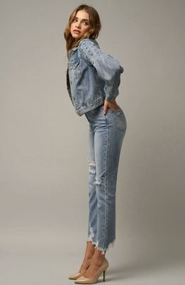 Puff Sleeve Denim Jacket